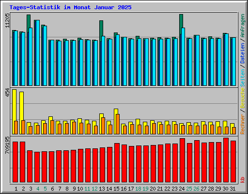 Tages-Statistik im Monat Januar 2025